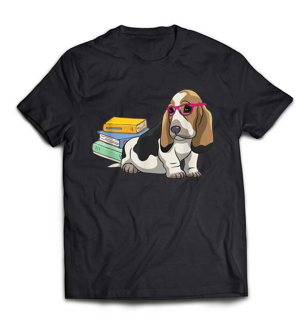 Basset Hound Geek Dogeek T-Shirt: Celebrate Your Love for Dogs and Books